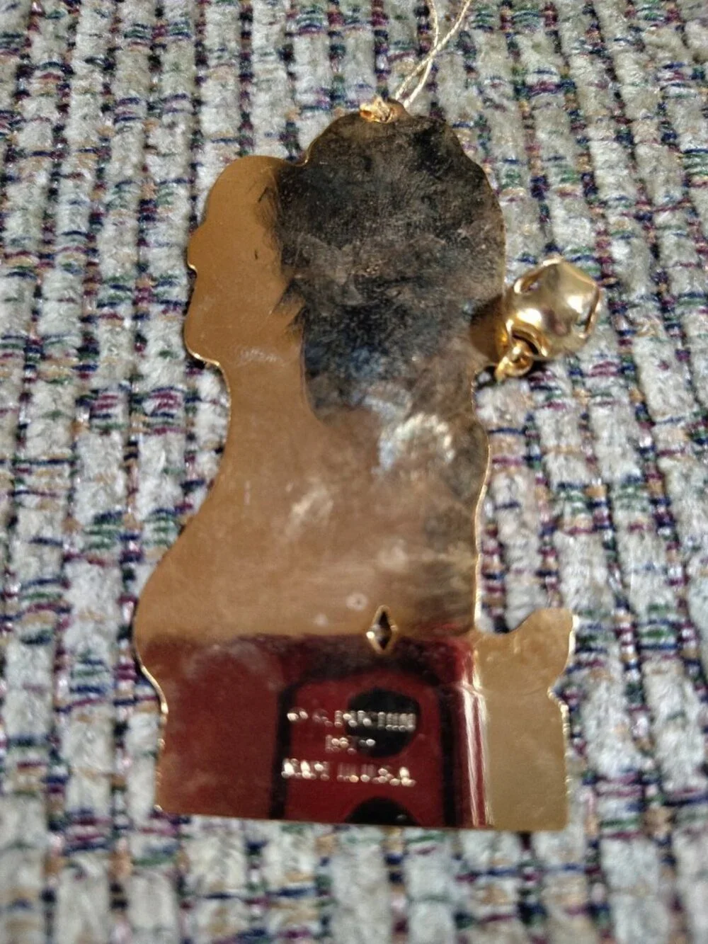 1979 Vintage Gloria Duchin Flat Brass Christmas Stocking and Toy Etched Ornament